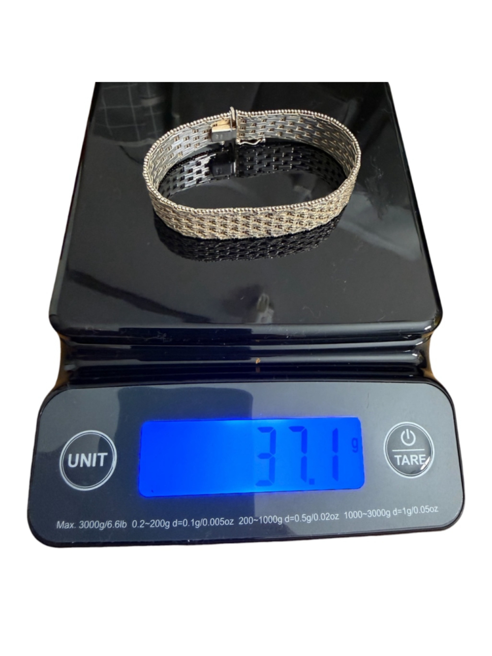 Milor Italy 925 Sterling Silver Wide Woven Basket Weave Bracelet 37.1g 7.25"‎